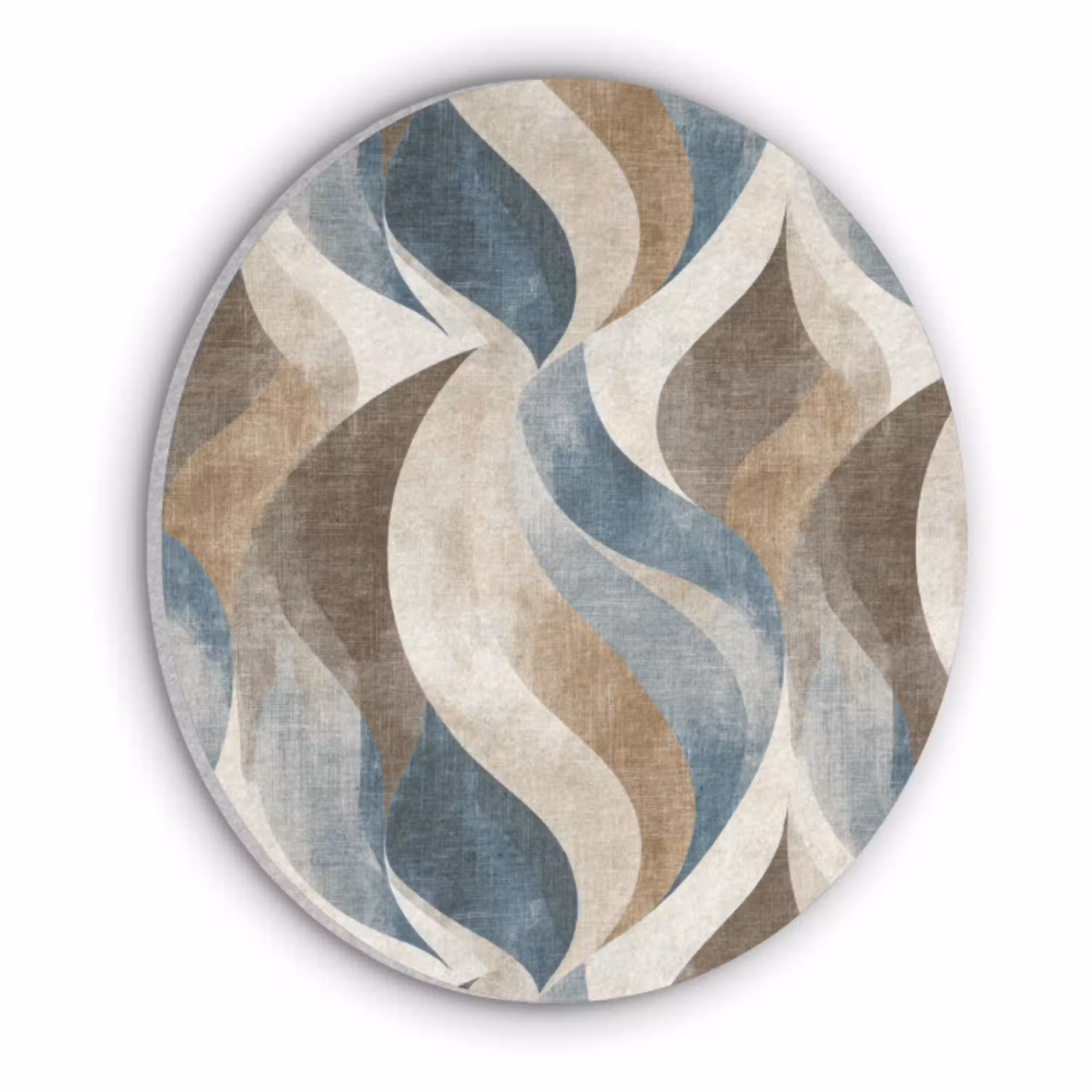 Abstract - Golven - Kleurrijk Akoestische PET Vilt - Rond klein 838 -3d