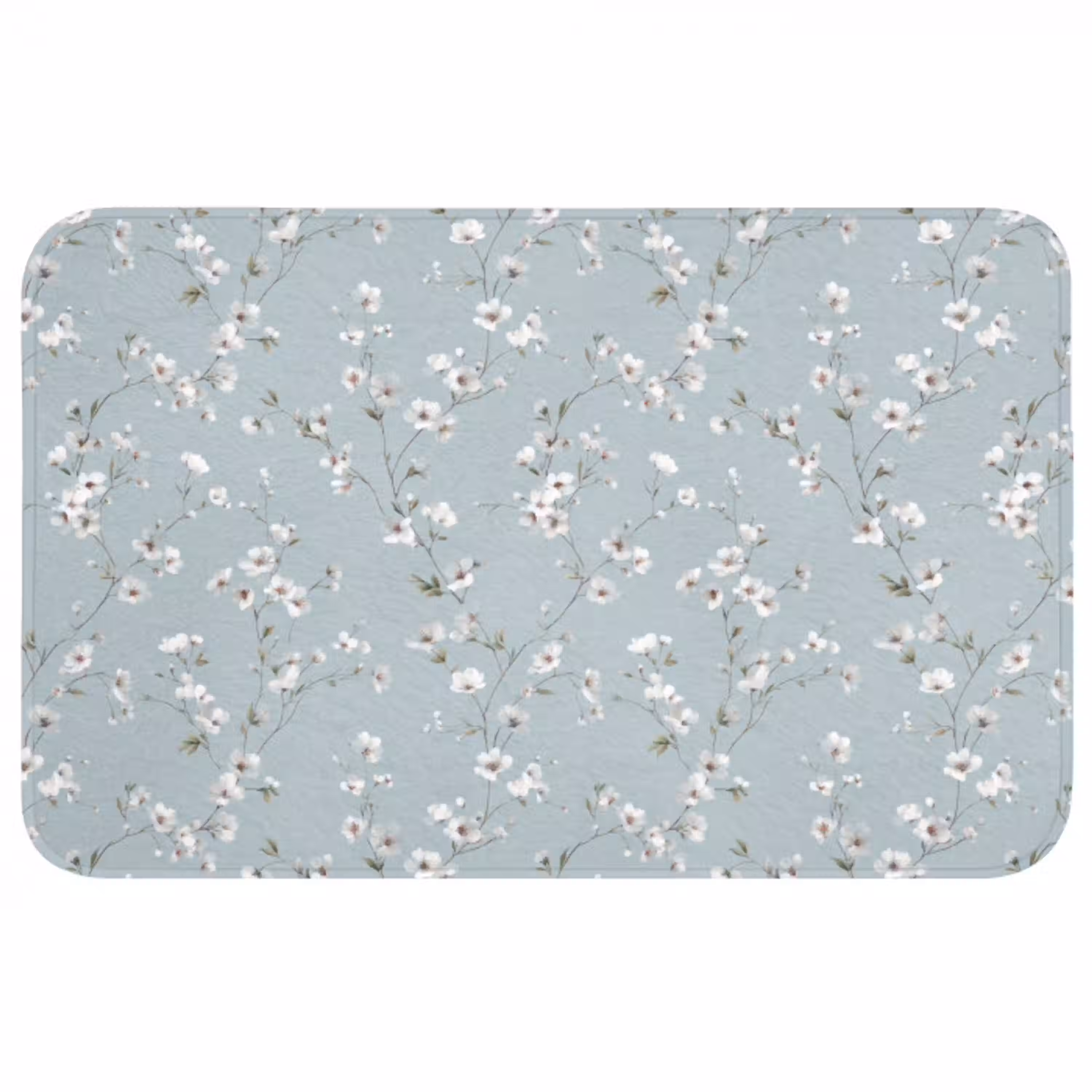 Klassiek - Bloemen - Blauw WCmat middel 1009 -3d