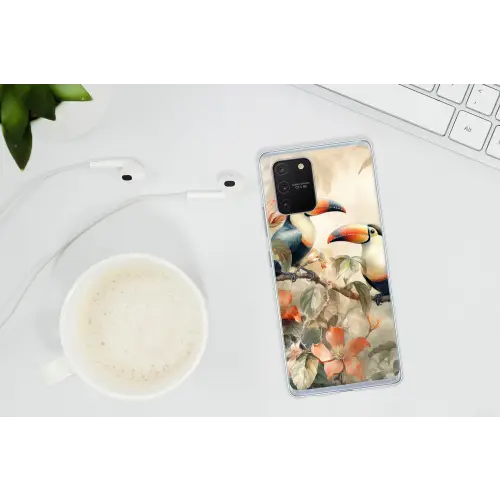 Toekan - Vogels - Bloemen - Tak Telefoonhoesje Samsung Galaxy S10 Lite klein -oordopS10Lite