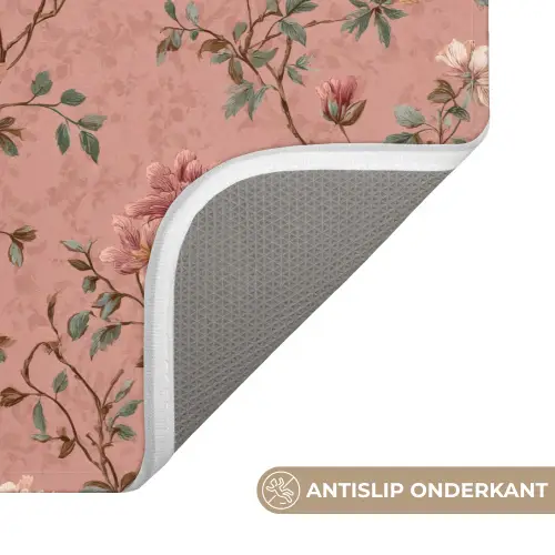 Botanisch - Bloemen - Roze WCmat klein 1009 -USP_AntislipNL