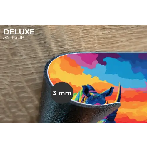 Neushoorn - Zonsondergang - Savanna - Kleurrijk Placemat vinyl groot -closeup