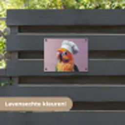 Papegaai - Koksmuts - Nieuwsgierig - Vogel tuinposter los doek klein -sfeer3
