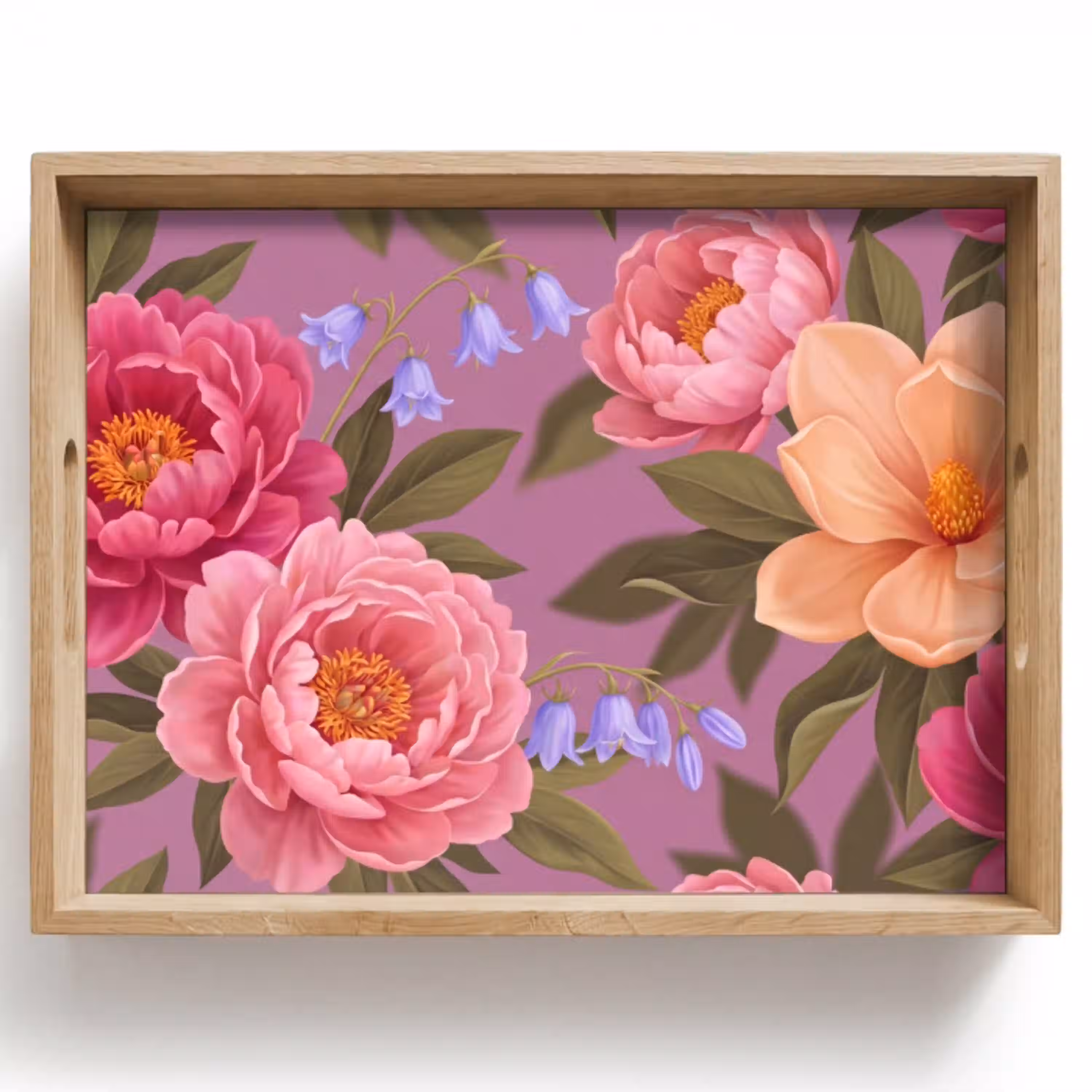 Bloemen - Patroon - Illustratie - Roze Dienblad Rechthoek middel -z3d_shopping