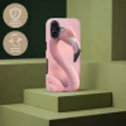 Flamingo - Portret - Roze Toughcase MagSafe Apple iPhone 17 klein -USP_PrintM_FR