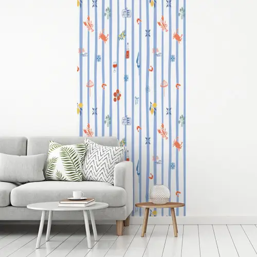 Zee - Sfeer - Strand - Blauw fotobehang vinyl groot 64 -woonkamer