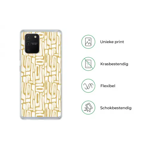 Zandkleur - Wit - Patroon Telefoonhoesje Samsung Galaxy S10 Lite klein 364 -specsS10Lite