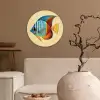 Vis - Vinnen - Blauw - Ogen Wandcirkel kunststof plaat 5mm dik klein -sfeer1