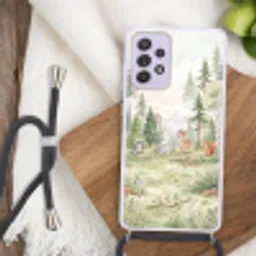 Bos - Dieren - Groen Hoesje Samsung Galaxy A52 5G met koord klein -sfeer4