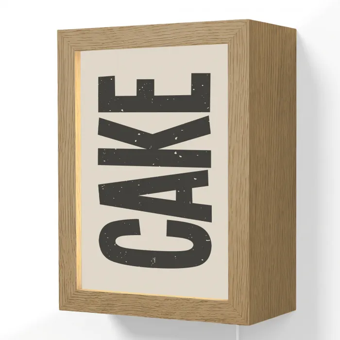 Beige - Japandi - Cake - Decoratie Light Box met kabel (Wandlamp) klein -3d