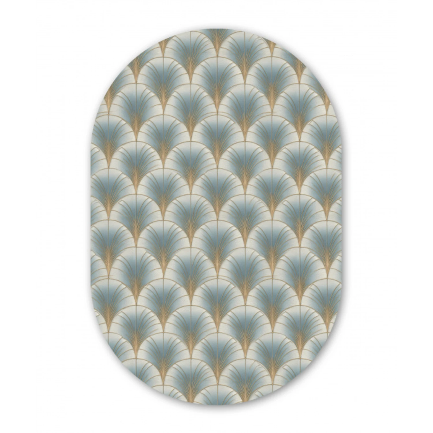 Waaier - Klassiek - Blauw Wandcirkel Ovaal Aluminium middel 839 -3d