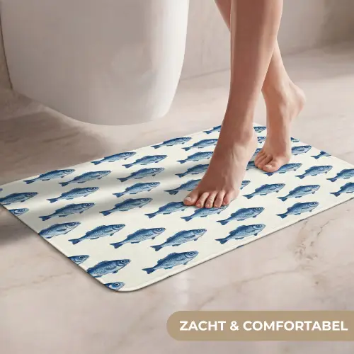 Vis - Patroon - Blauw WCmat klein 1009 -USP_ZachtNL