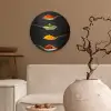 Kruiden - Lepel - Specerijen - Zwart - Italiaans Wandcirkel kunststof plaat 5mm dik klein -sfeer1