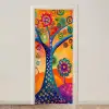 Boom - Levensboom - Abstract - Kleurrijk deurposter klein -3d_beige
