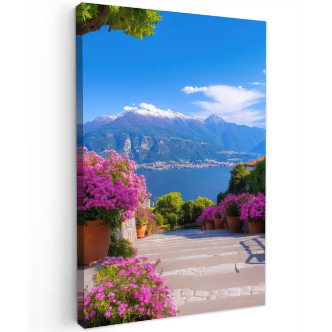Lake Como - Italië - Landschap Tuinposter op houten frame 2 cm dik klein -3d