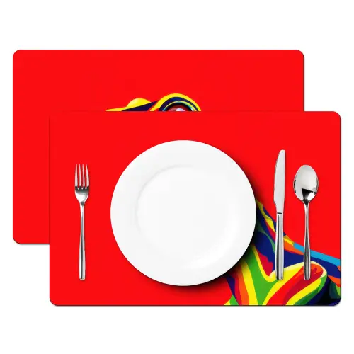 Kikker - Kleurrijk - Strepen - Ogen Placemat vinyl groot -zzsfeer2_Kitchenyeah-website