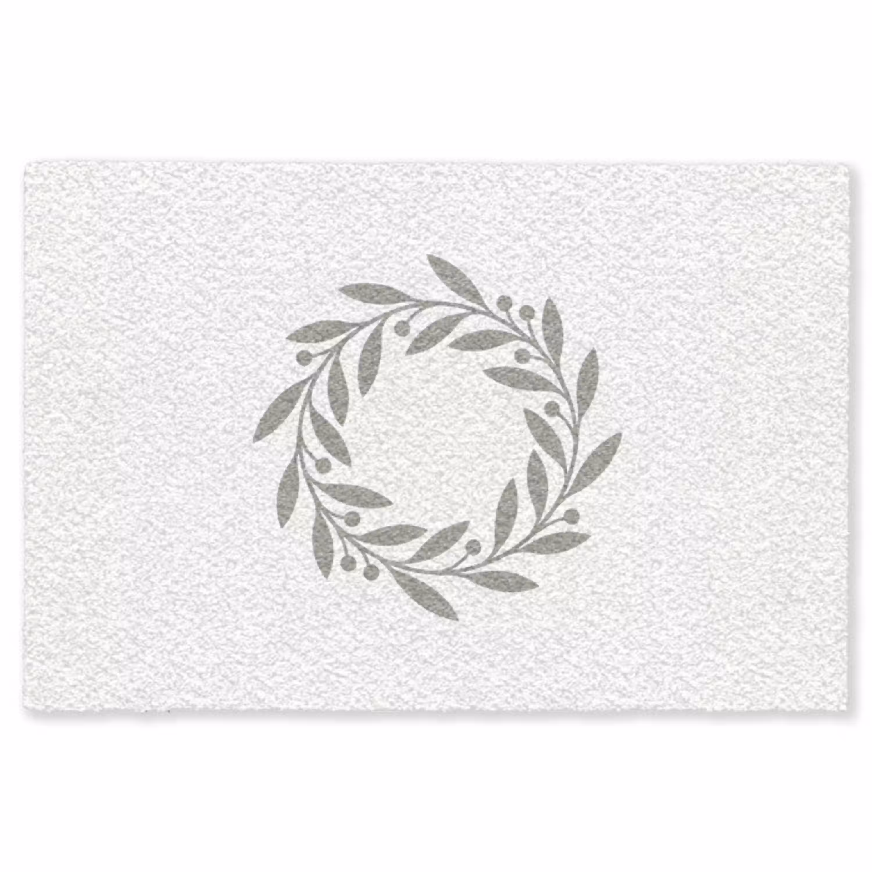Krans - Bladeren - Natuur - Minimalistisch - Grijs Vloerkleed Rechthoek klein -3d