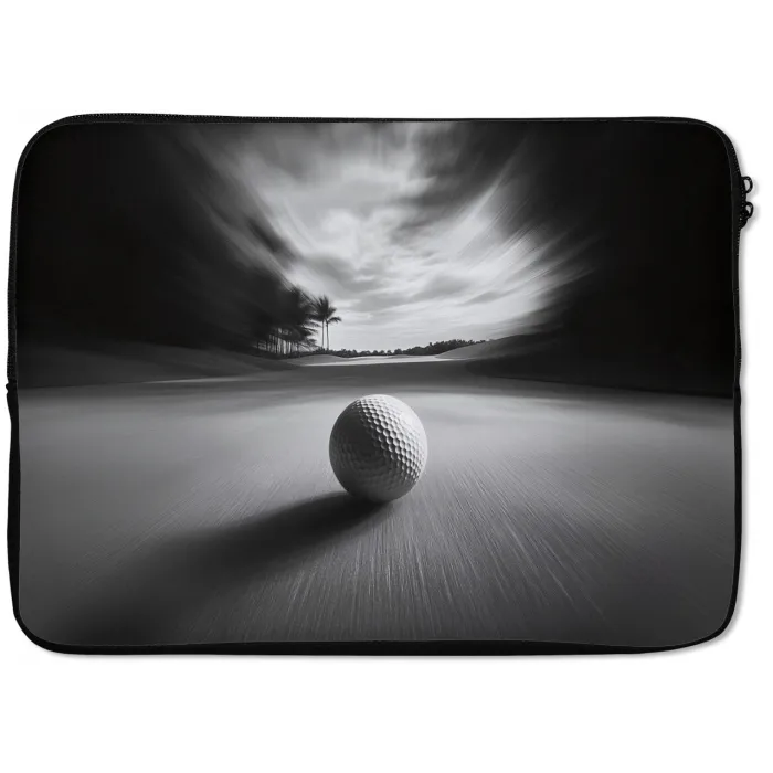 Golfbal - Wazig - Zwart laptophoes neopreen klein -zkaufland3dotto