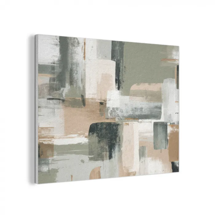 Penseelstreken - Abstract - Aardetinten PET vilt klein -3d