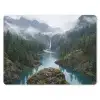 Waterval - Bomen - Bergen muismat rubber klein -3d