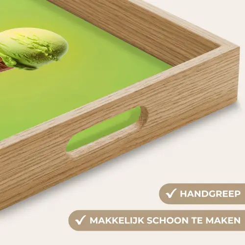 Hoorntje - Schepijs - Groen Dienblad Rechthoek middel -USP_HandgreepNL