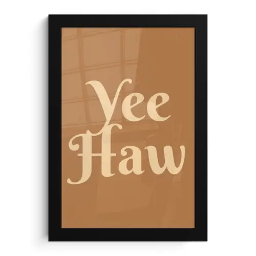 Yee haw - Bruin - Minimalistisch fotolijst zwart zonder passe partout klein -3d
