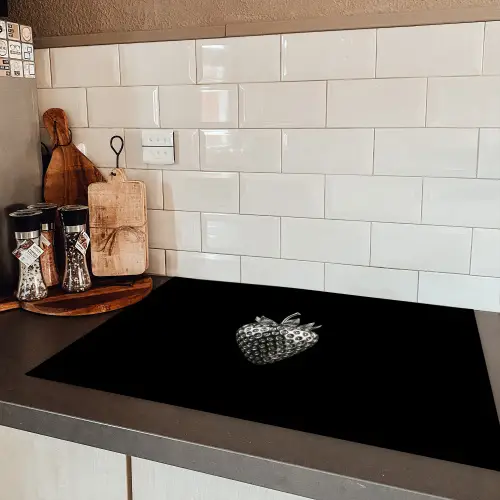 Aardbei - Zaadstructuur - Realistisch Inductie beschermer vinyl 3mm klein -sfeer3