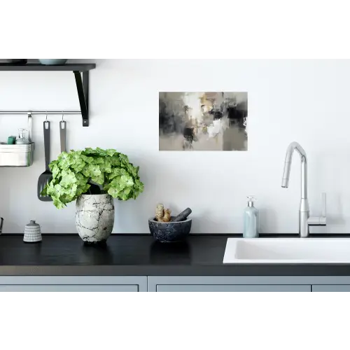 Kleurenpalet - Penseelstreken - Beige - Nevelig Muursticker klein -keuken