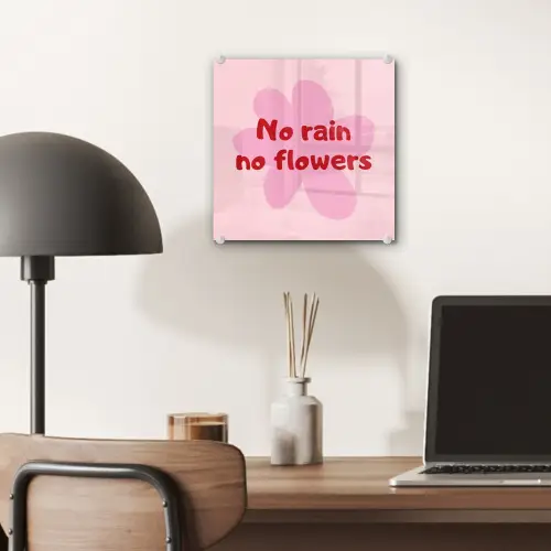No rain no flowers - Bloem - Roze plexiglas 5mm klein -sfeer6