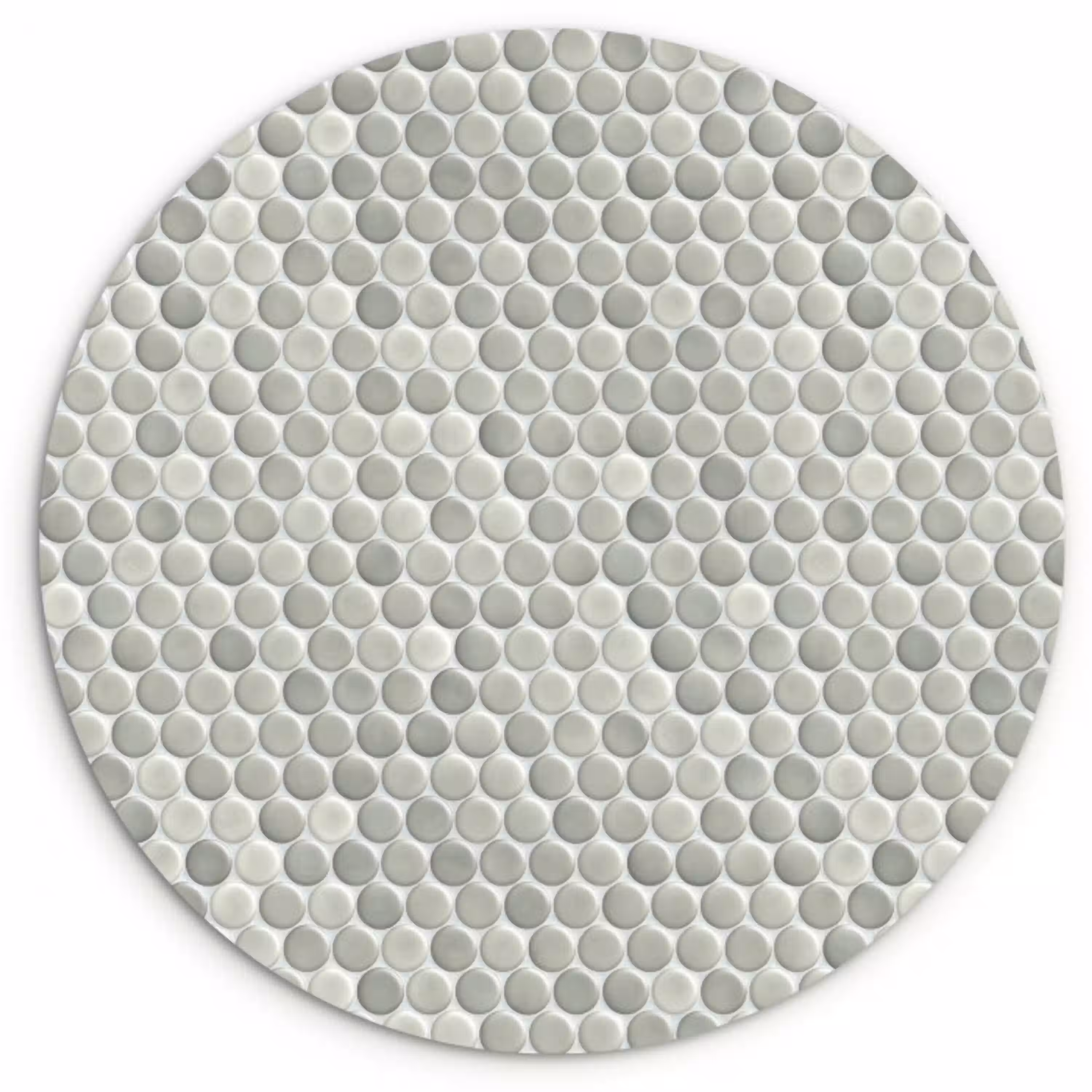 Penny - Mozaïek - Lichtgrijs Wandcirkel kunststof plaat 5mm dik klein 188 -3d