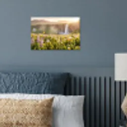 Vlinders - Waterval - Bloemenveld poster papier klein -sfeer2