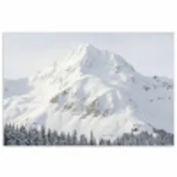 Berg - Sneeuw - Winter - Natuur - Wit poster papier klein -3d