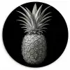 Ananas - Gedetailleerd - Bladeren Wandcirkel kunststof plaat 5mm dik klein -3d