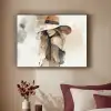 Mysterieus - Vrouw - Sepia Textielframe zwart klein -sfeer1