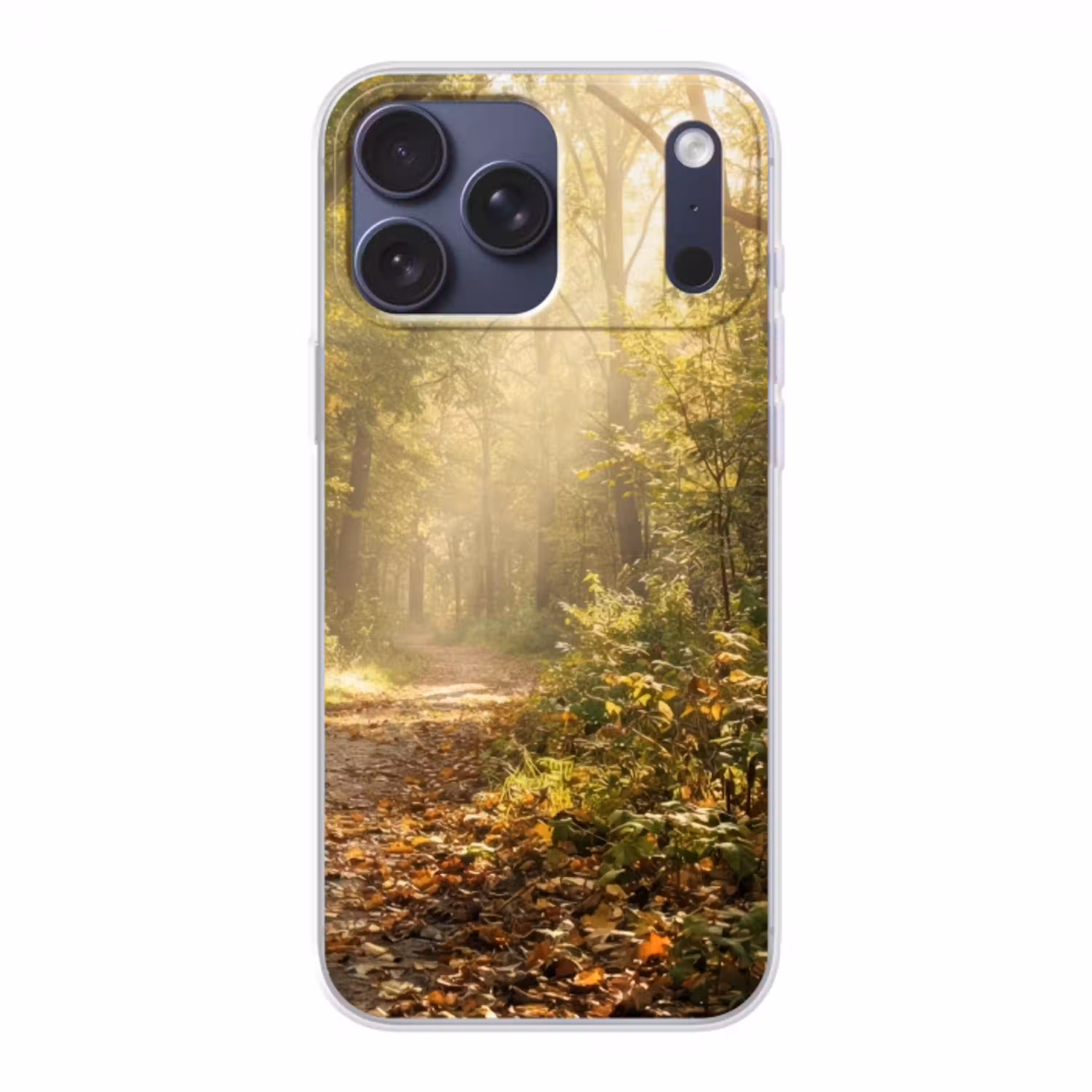 Zonlicht - Bospad - Bomen Telefoonhoesje iPhone 17 Pro Max klein -3d