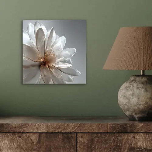 Bloem - Wit - Neutraal aluminium wit klein -sfeer2