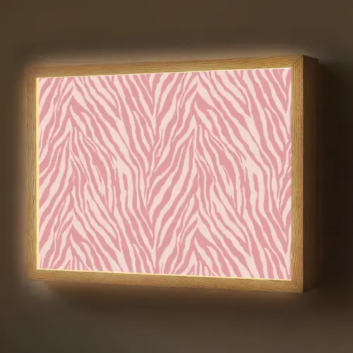 Zebra - Print - Roze Light Box met batterij (Wandlamp) middel 907 -z3d_website