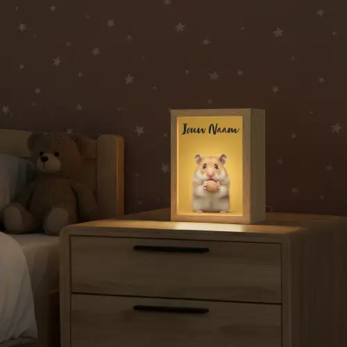Hamster - Nootje - Geel - Knaagdier Light Box met kabel (Kinderlampje) klein -sfeer1_kind