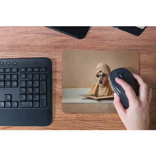 Bad - Hond - Boek - Zonnebril muismat rubber klein -toetsenbord