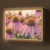 Bloemen - Paars - Bijen Light Box met batterij (Wandlamp) middel -z3d_website