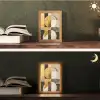 Abstract - Goud - Grijs - Vormen - Geometrisch Light Box met kabel (Tafellamp) klein -sfeer3