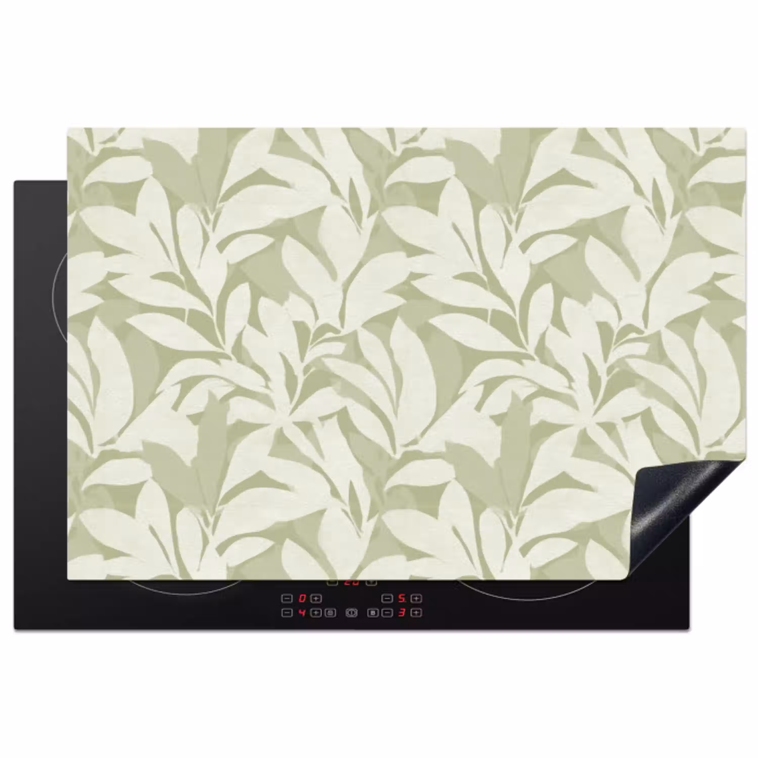 Saliegroen - Botanisch - Minimalistisch - Patroon Inductie beschermer vinyl 3mm klein 276 -3d