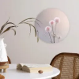 Bloemen - Bollen - Roze Wandcirkel kunststof plaat 5mm dik klein -sfeer4