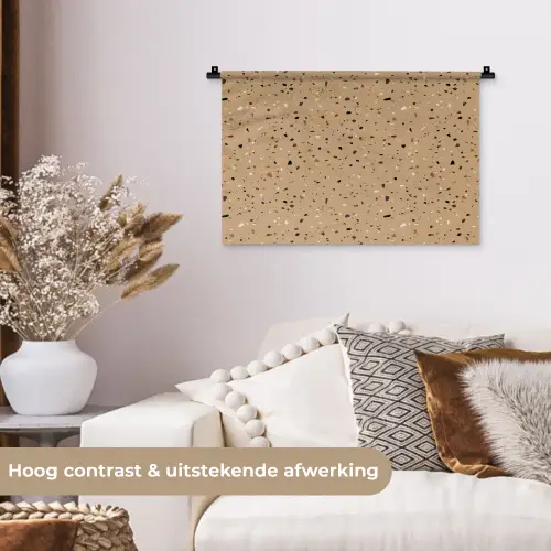 Terrazzo - Patroon - Beige Wandkleed katoen klein 269 -sfeer1