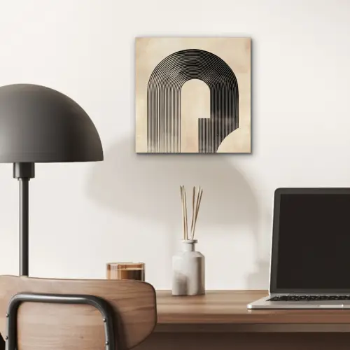 Boog -  Strepen - Minimalistisch - Zwart aluminium wit klein -sfeer5