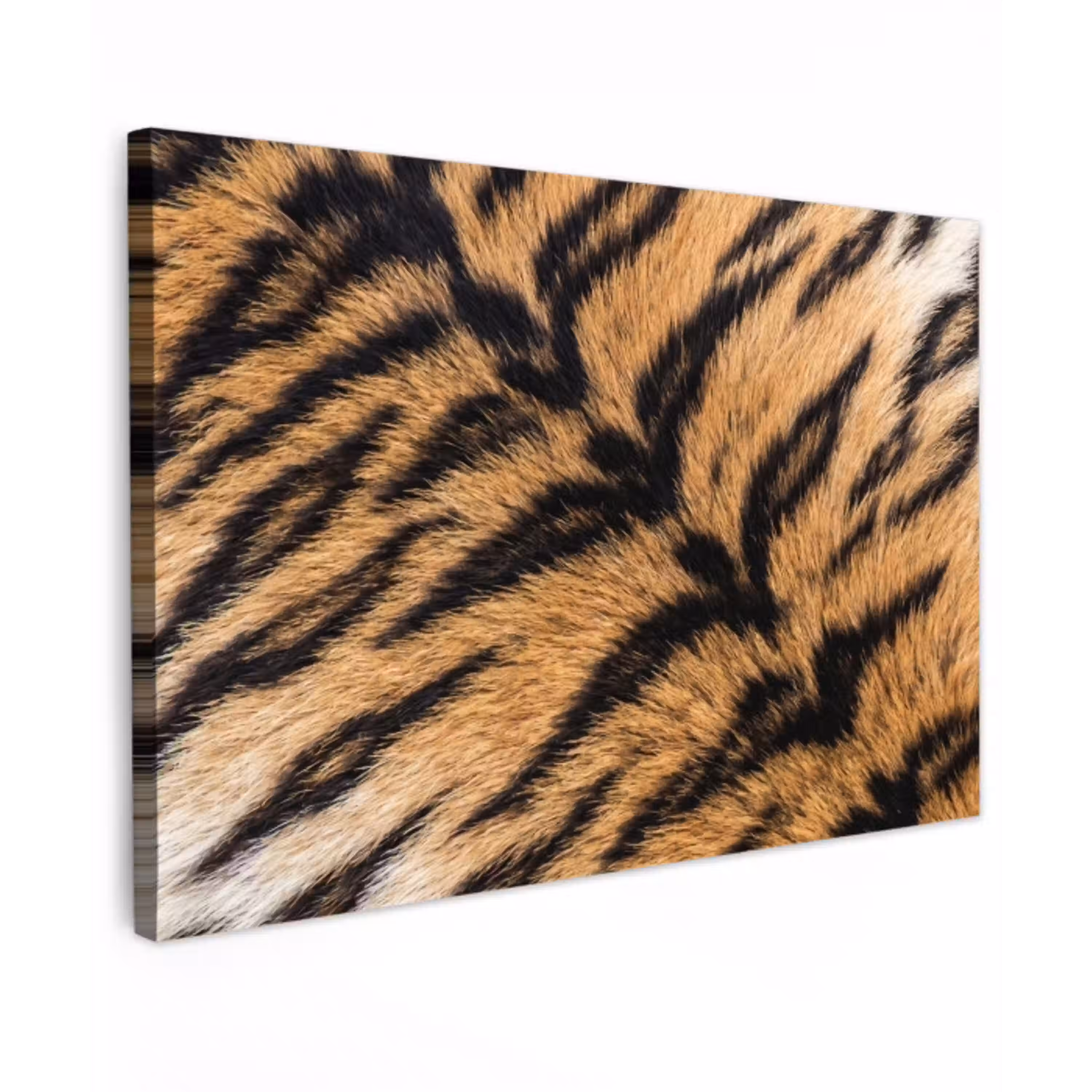 Realistisch - Tijgervacht - Zwart Tuinposter op houten frame 2 cm dik klein -3d