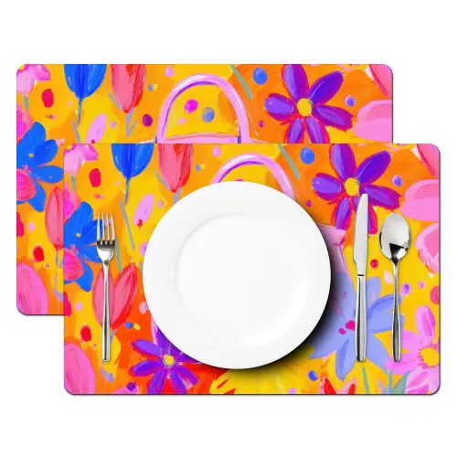 Tas - Roze - Bloemen Placemat vinyl groot -zzsfeer2_Kitchenyeah-website