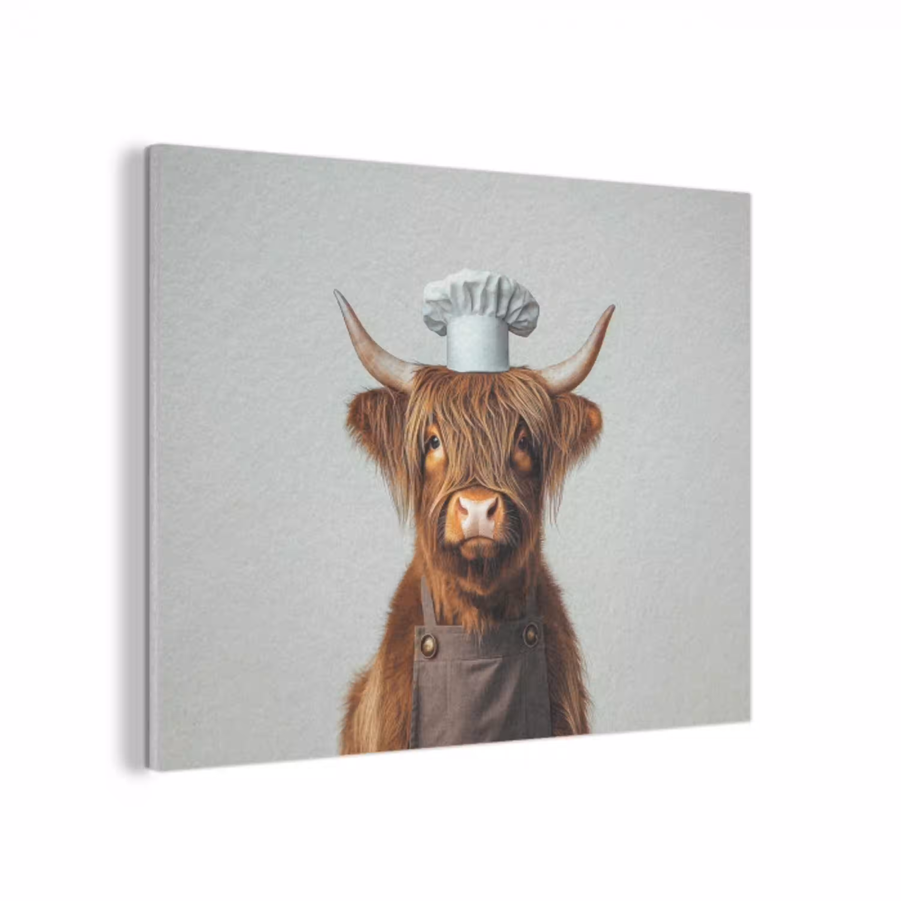 Schotse Hooglander - Bruin - Hoorns - Kokskleding PET vilt klein -3d
