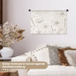 Minimalistisch - Modern - Bloemen - Beige Wandkleed katoen klein -tsfeer1_DE