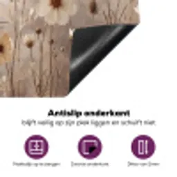 Wilde bloemen - Botanisch - Vintage - Natuur - Rustiek Inductie beschermer vinyl 3mm middel -zzzzzzz-cc-onderkant