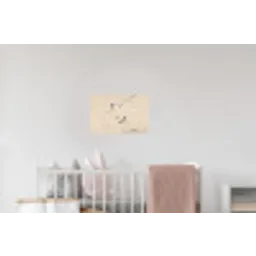 Kraanvogels - Bloesem - Beige Muursticker klein -kinderkamer